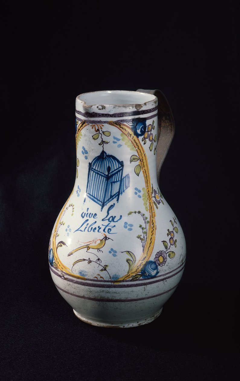 Vive la Liberte, 1789 (seramik) yazıtlı sürahi by French School