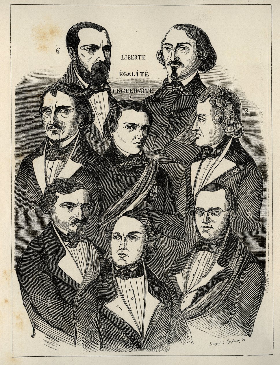 Placard seçim 1848 - Fransız cumhuriyetçi politikacılar by French School