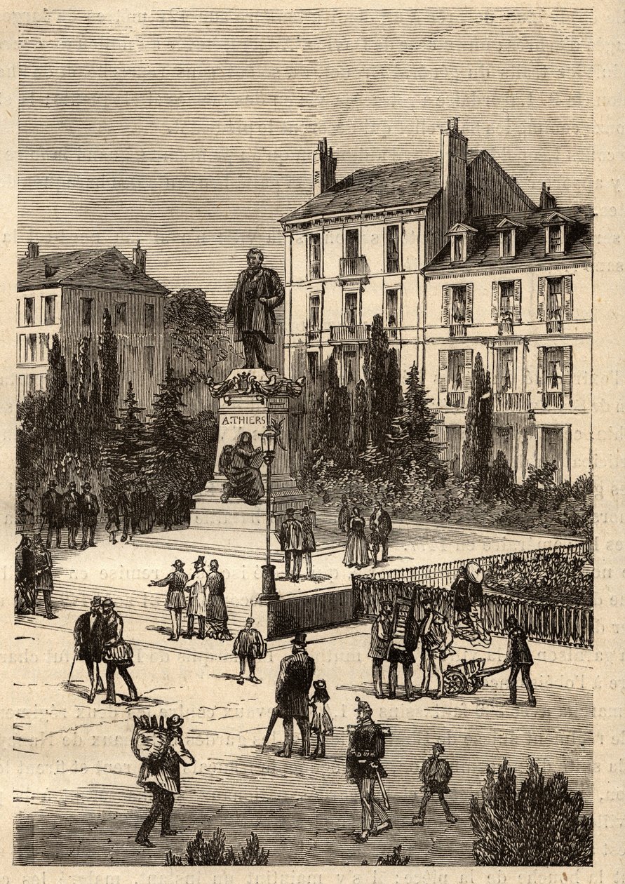 Place Thiers - Lorraine bölgesindeki Meurthe-et-Moselle bölümünde, Nancy şehrinin şehir merkezi - “” PATRIE”” üzerine gravür - AÇIKLAMA PECTUREQUIREQUE DE LA FRANCE EN 6 CİLT LUCIEN HUARD by French School