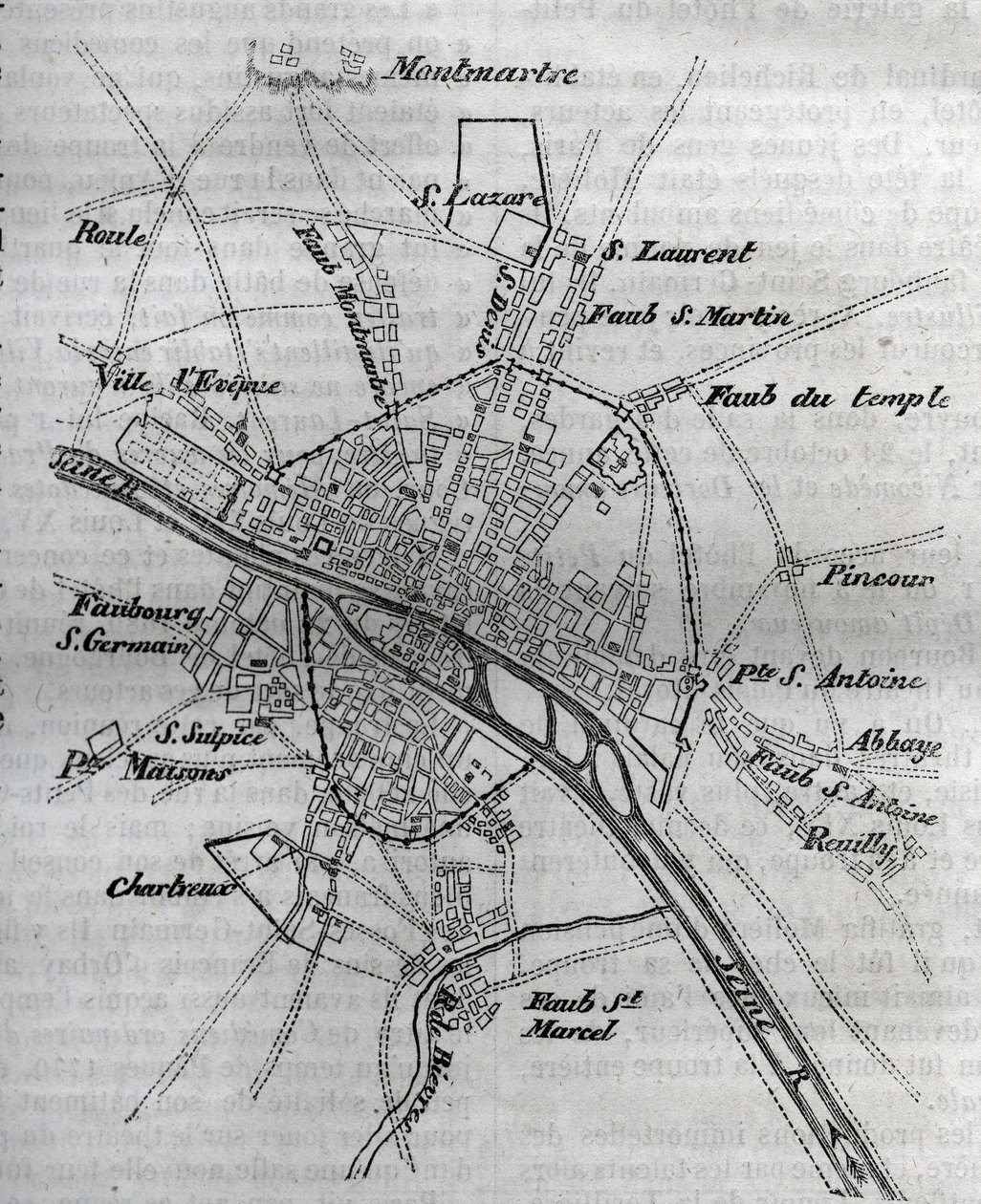 Henri III altında Paris Haritası (1580) Jacques Antoine Dulaure tarafından ""Paris