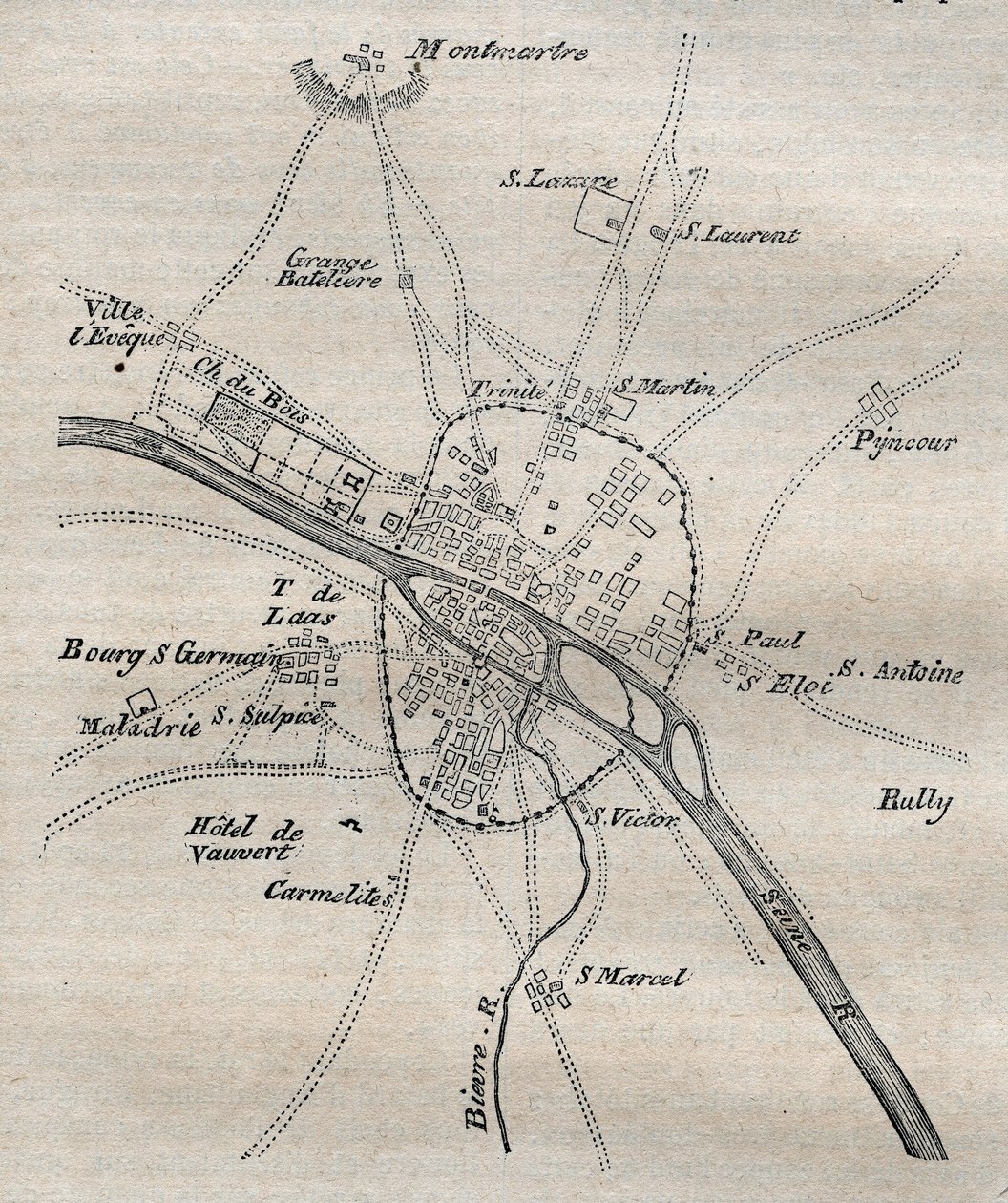 Philippe Auguste altında Paris Planı by French School