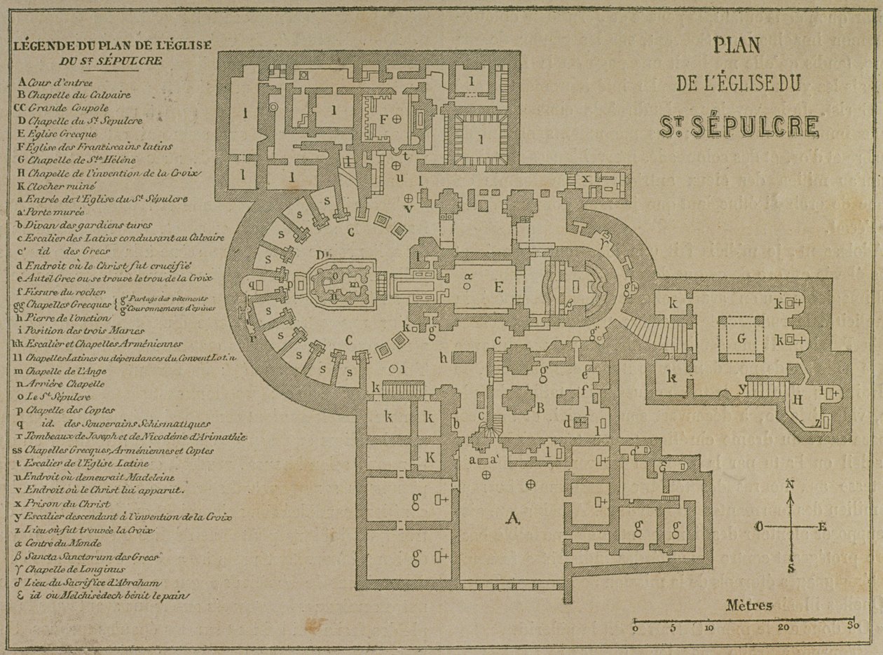 Kutsal Kabir Kilisesi, Kudüs Planı by French School
