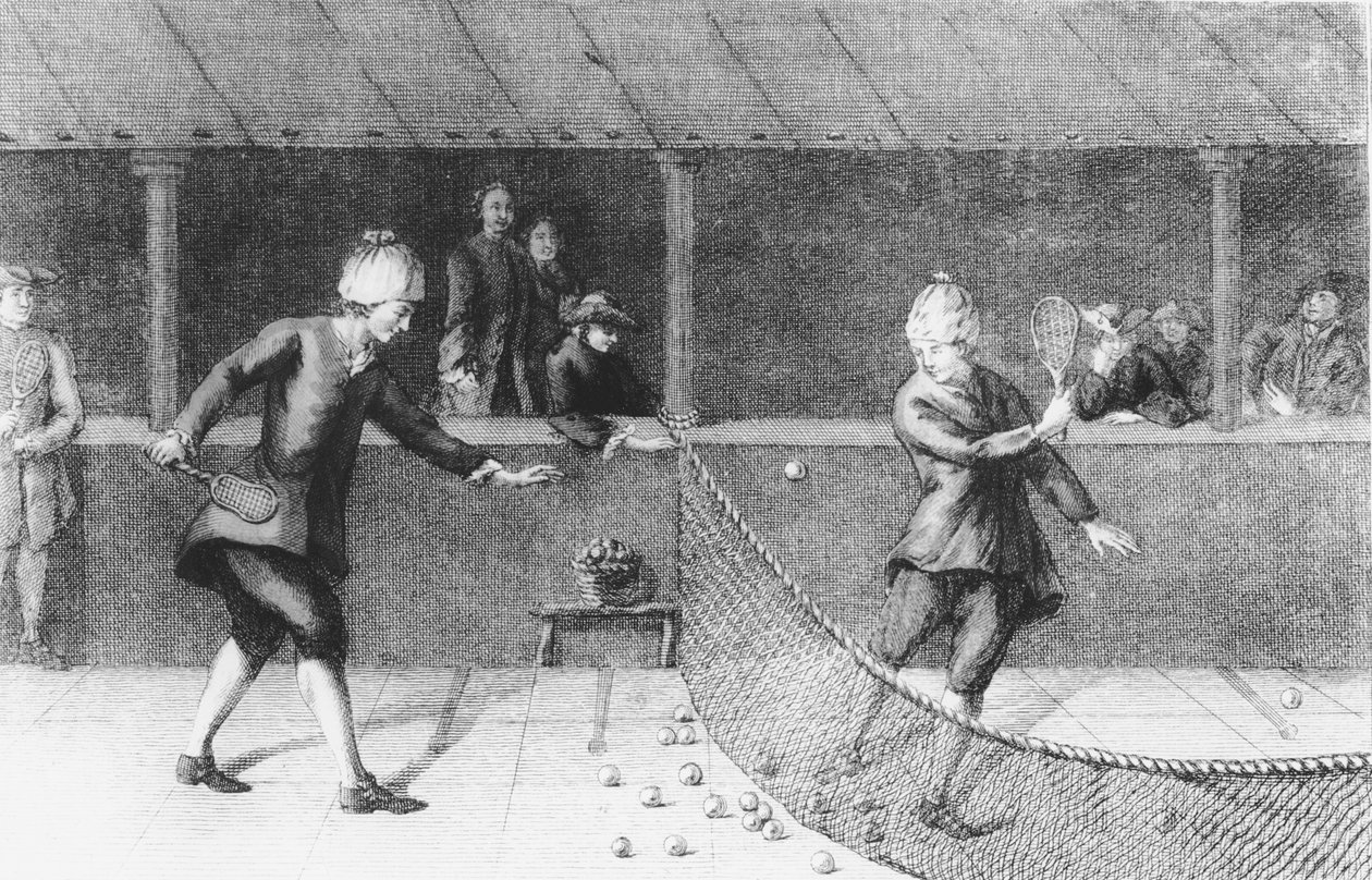 Paris'te Jeu de Paume oynamak (gravür) by French School