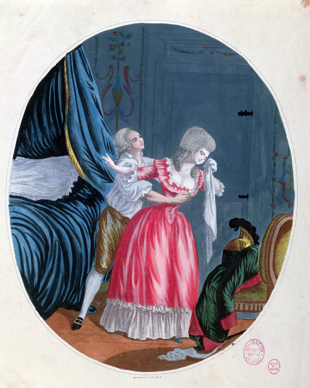 Anlamsız Pişmanlıklar, 18. yüzyıl sonu (renkli gravür) by French School