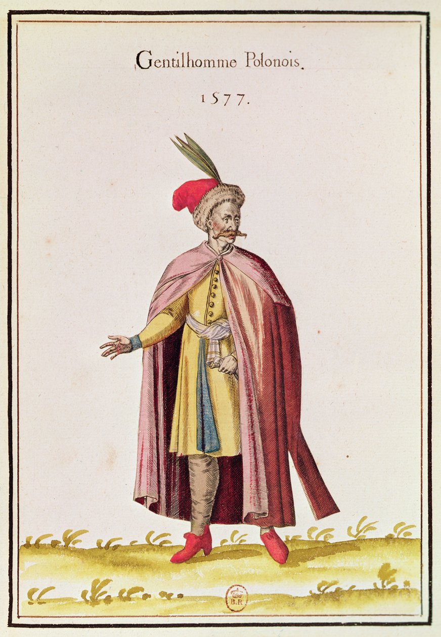 Polonyalı asilzade, 1577 (renkli gravür) by French School