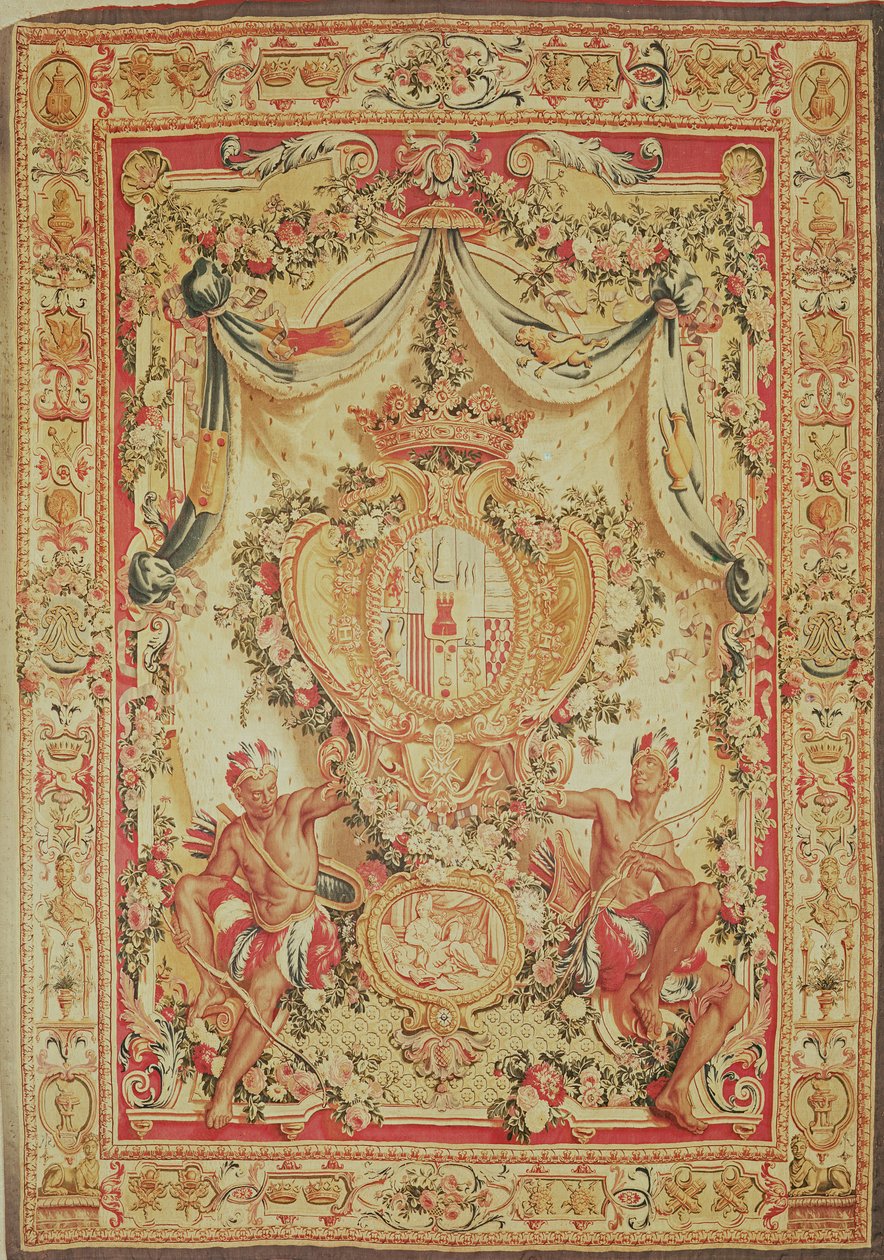 Louis-Antoine de Pardaillan de Gondrin, Antin Dükü, Gobelins fabrikası, 1708-36 arması ile Portiere by French School