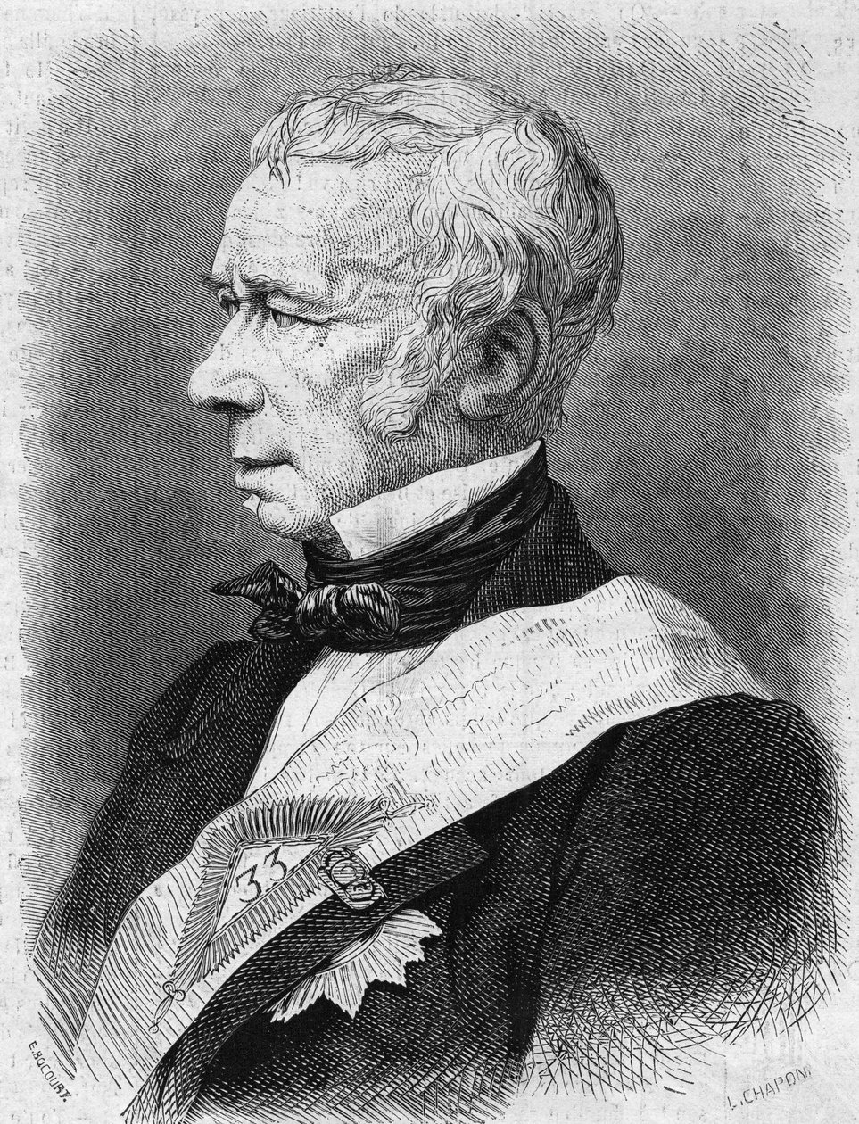 Jean Pons Guillaume Viennet (1777-1868), Fransız politikacı, şair ve oyun yazarı, Academie Francaise üyesi portresi. 4 Temmuz 1868 tarihli ""Le Monde Illustre"" n°586