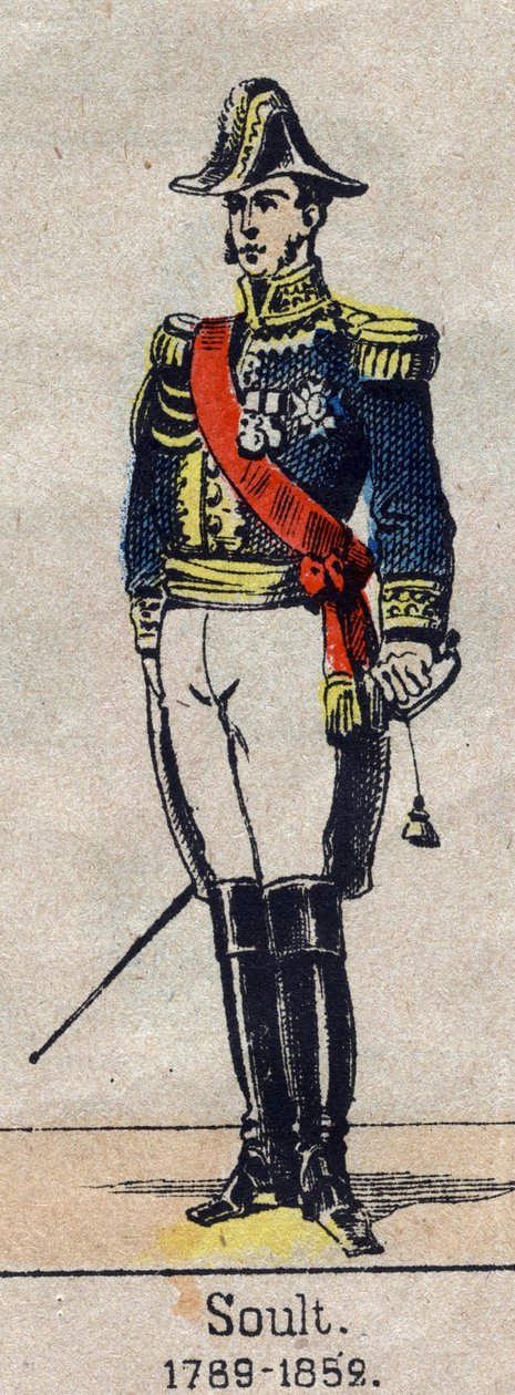 Portre en pied de Nicolas Soult (1769-1851) marechal de France, Dalmaçya Dükü. 19. yüzyılın sonundan Epinal görüntüsü. by French School