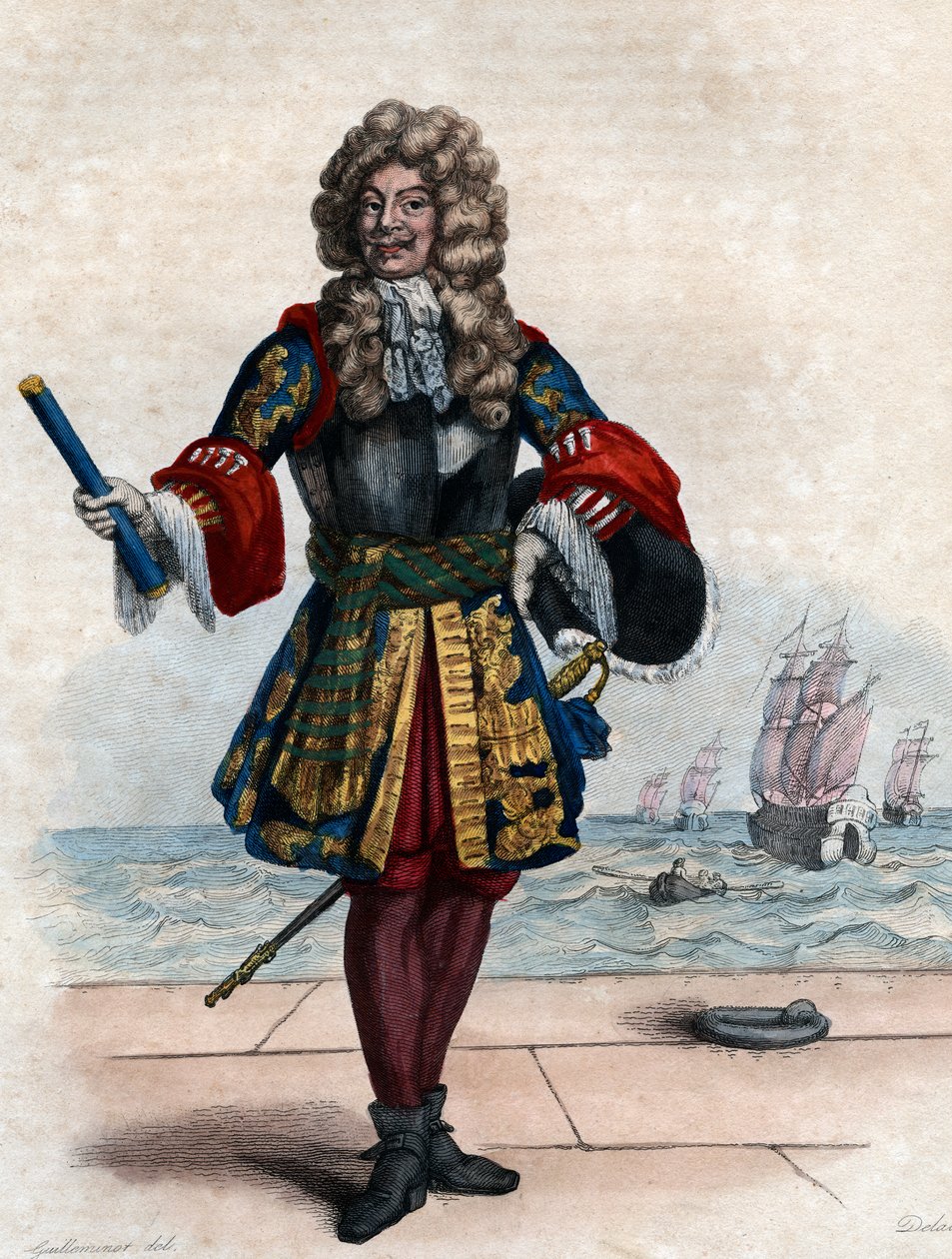 Abraham Duquesne (1610-1688), Fransız marquis ve deniz subayı portresi. by French School
