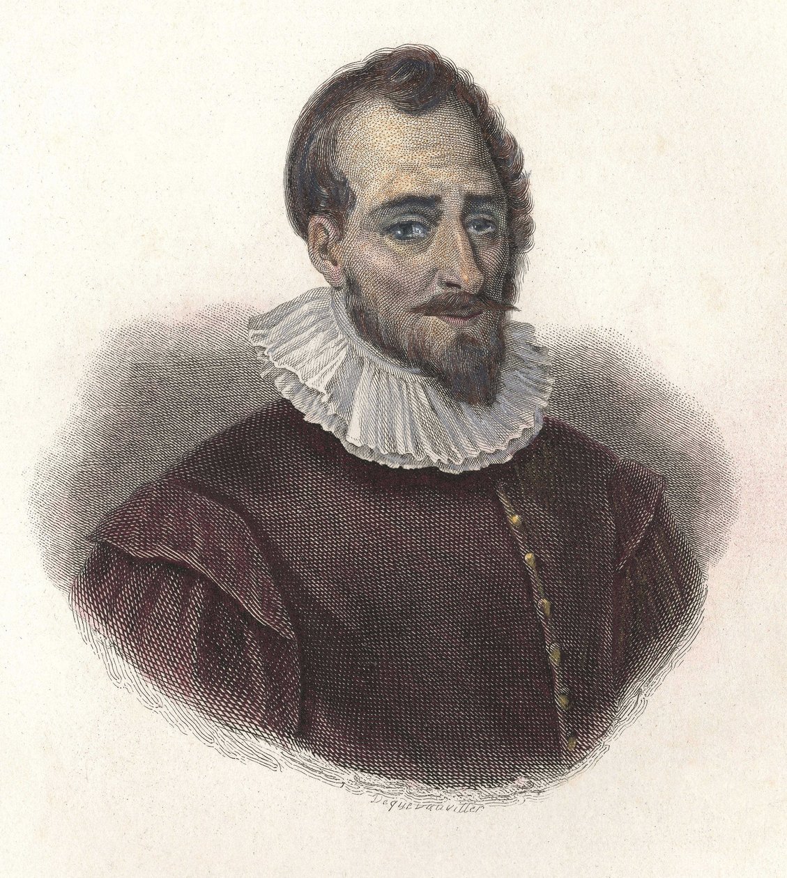 Adam de Craponne (1527-1576), Fransız matematikçi ve mühendis portresi. "" Faydalı Adamların Portreleri"nde" by French School