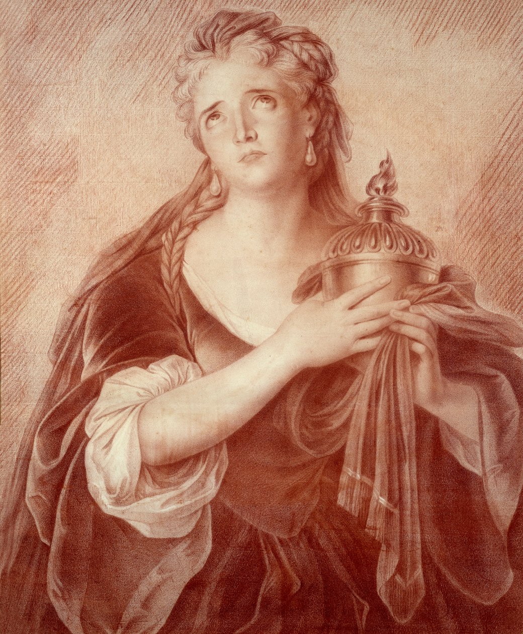 Adrienne Lecouvreur (1692-1730), Fransız dramatik ressamın portresi. Philippe De Saint Albin