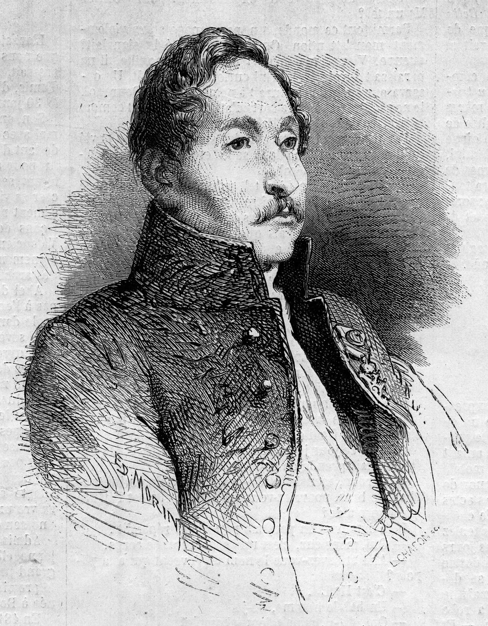 Alexandre Denis Abel de Pujol (1787-1861), Fransız ressamın portresi. Gravür “Le Monde Illustré” n°235, 12 Ekim 1861. by French School