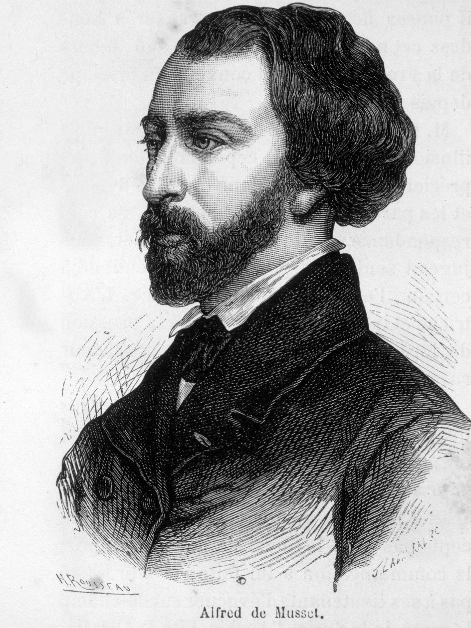 Alfred de Musset (1810 - 1857) Fransız yazar portresi. by French School