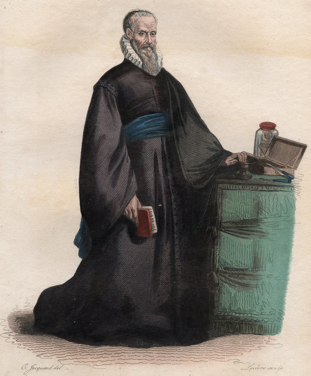 Ambroise Pare (1509-1590), Fransız cerrah portresi. by French School