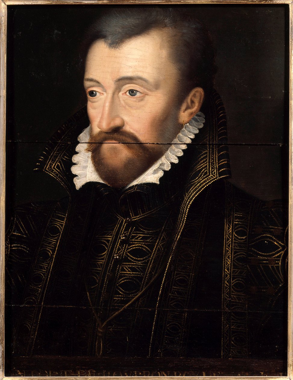 Navarre Kralı Antoine de Bourbon'un portresi (1518-1562), Kral IV. Henry'nin babası 16. yüzyıl Fransız Okulu'nun resmi. karartmak 0,32 x 0,23 m. Versay. Şato Müzesi by French School