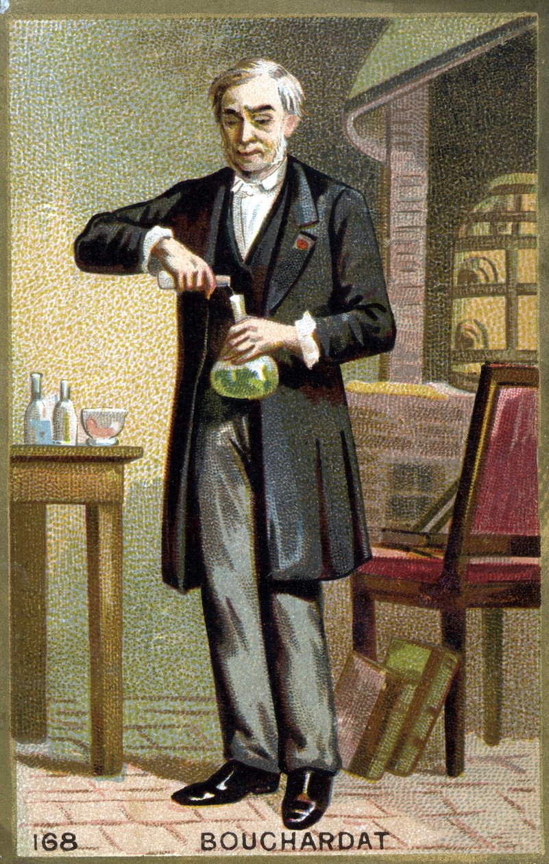 Apollinaire Bouchardat'ın (1809-1866), Fransız eczacının portresi. 19. yüzyılın sonlarında kromolitografi. by French School