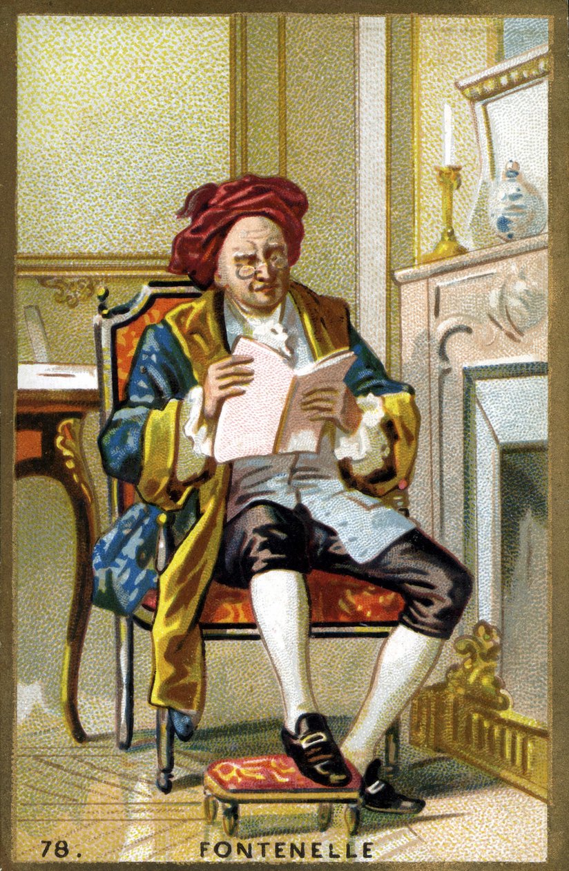 Fontenelle (1657-1757) tarafından Bernard Le Bouyer (Le Bovier) portresi. 19. yüzyılın sonlarında kromolitografi. by French School