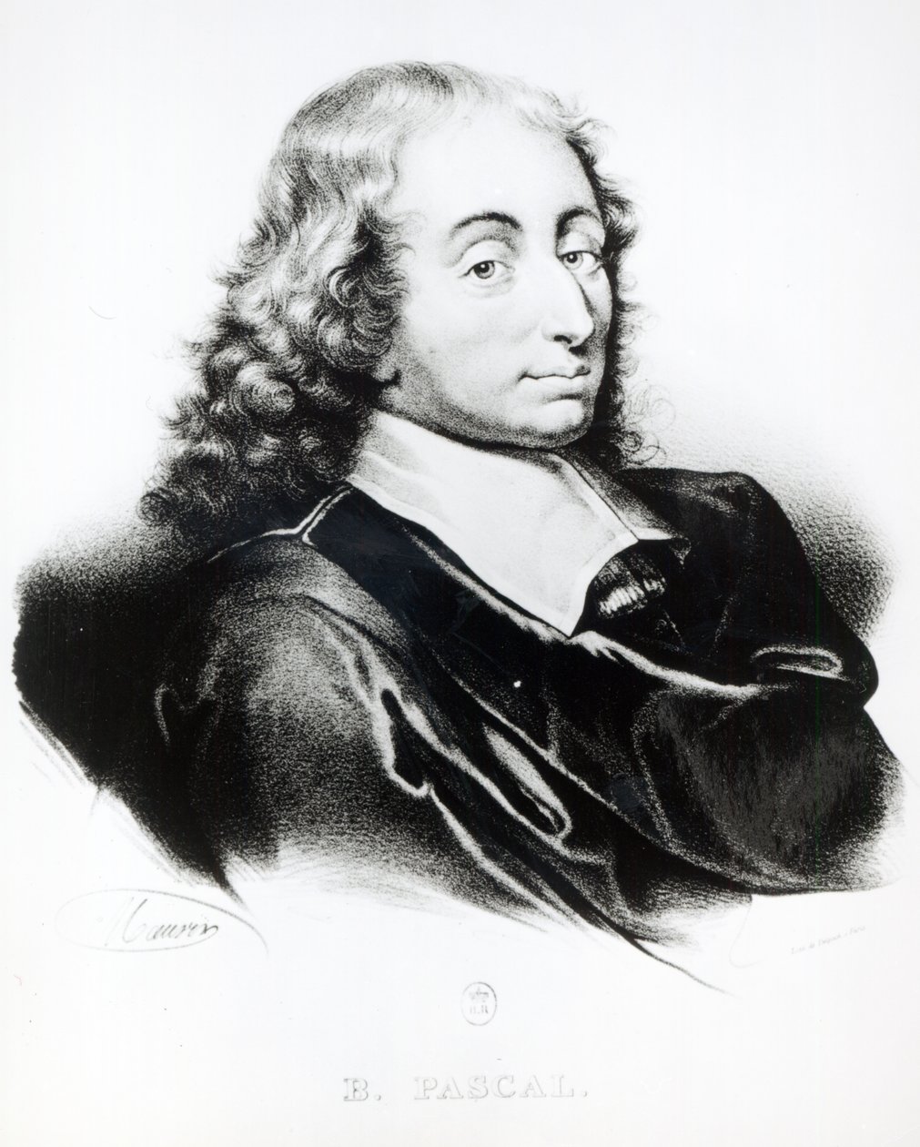Francois Seraphin Delpech (1778-1825) tarafından oyulmuş Blaise Pascal (1623-62) portresi by French School