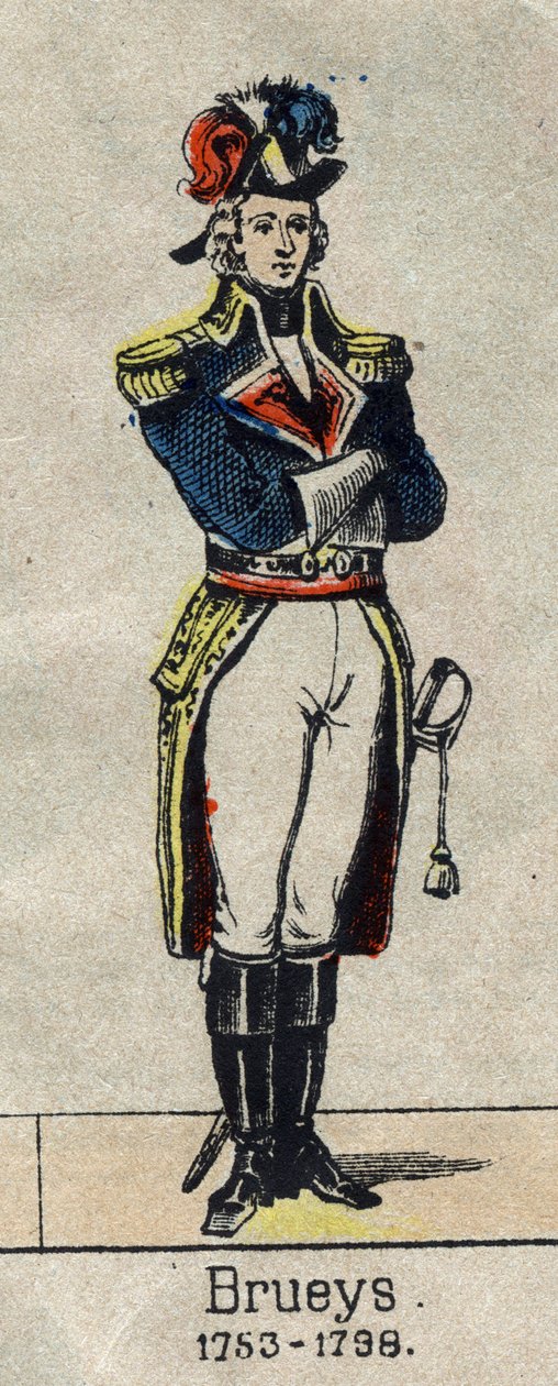Brueys d'Aigailliers'in portresi, Francois Paul (1753-1798), Fransız amiral. 19. yüzyılın sonundan Epinal görüntüsü. by French School