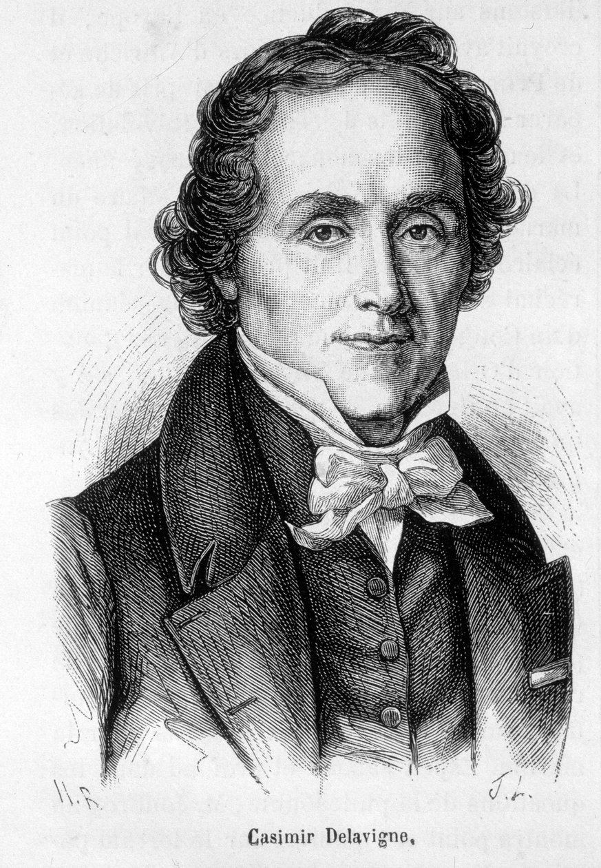Casimir Delavigne, Fransız şair ve oyun yazarı (1793-1843) portresi. by French School