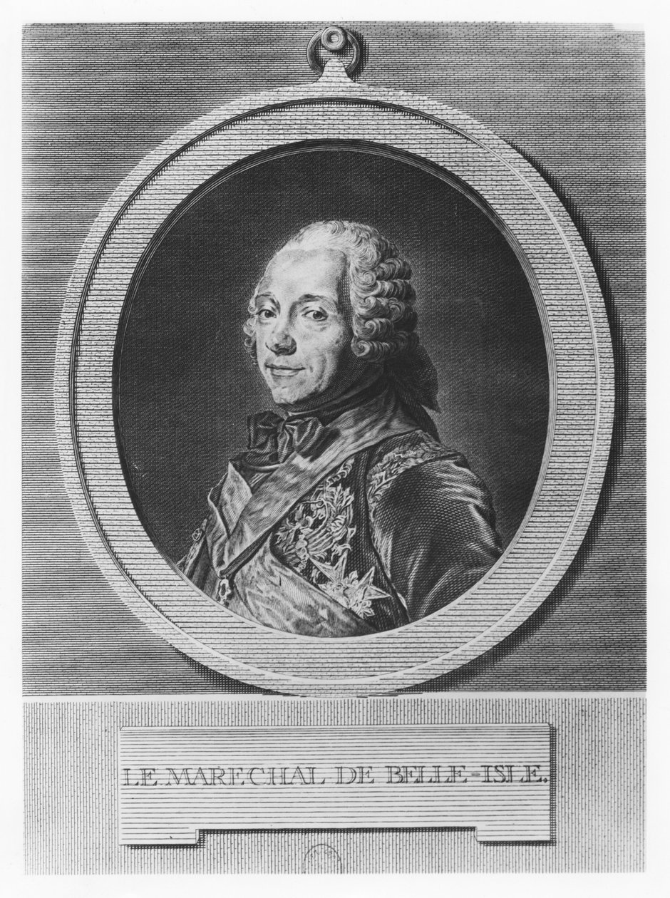 Charles Louis Auguste Fouquet, Belle-Isle Dükü portresi (gravür) by French School