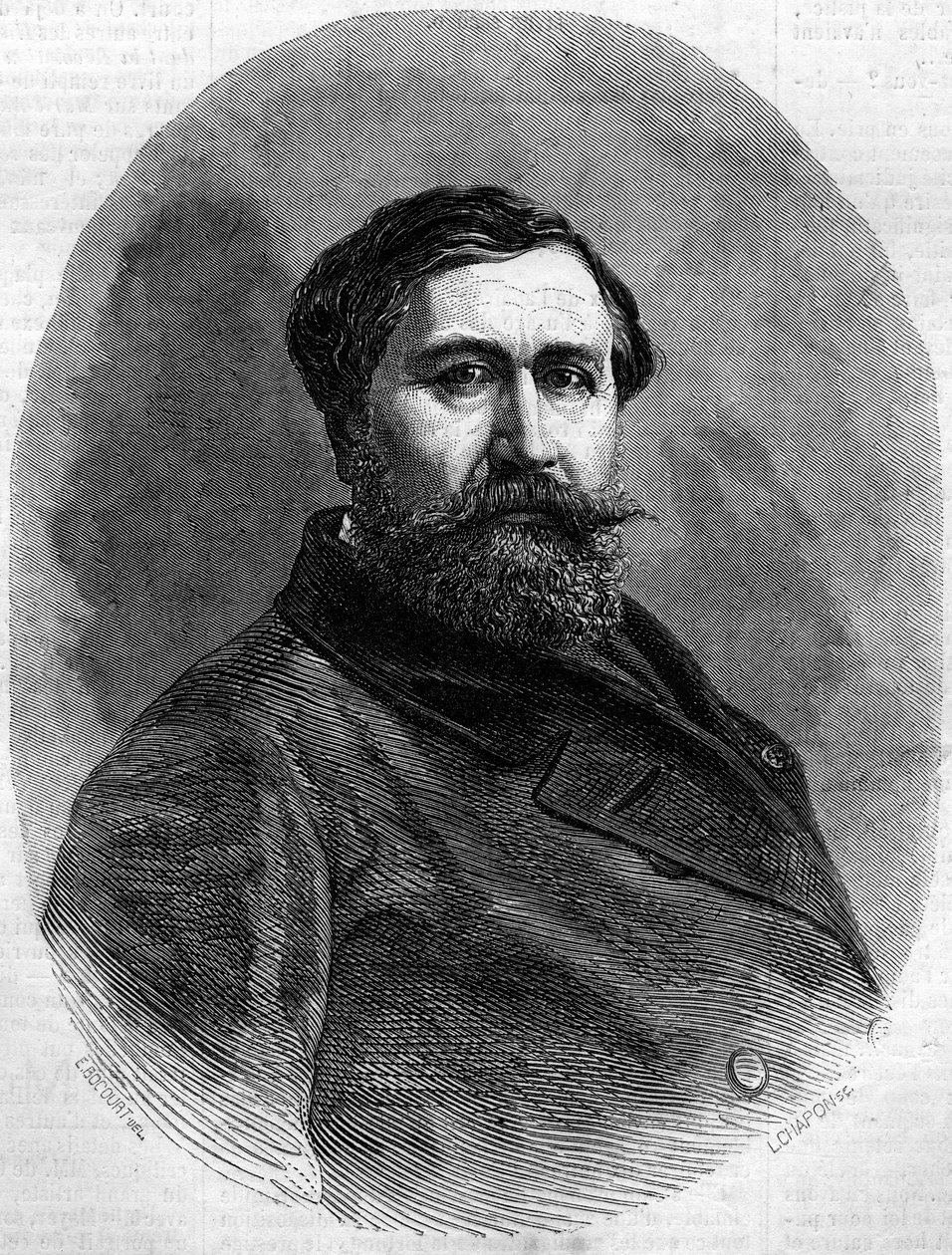 Kont Alfred Emilien de Nieuwerkerke (1811-1892), Fransız heykeltıraş ve yüksek yetkilinin portresi. 4 Mayıs 1861 tarihli “” Le Monde Illustré” n°212