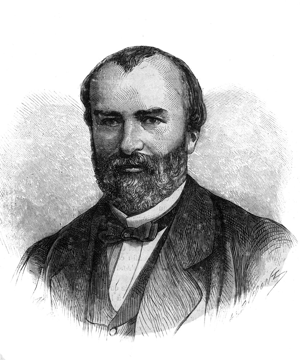 Francois-Saturnin-Leonide Babaud-Laribiere (Francois Saturnin Leonide Babaud Laribiere) portresi (1819-1873) Fransız politikacı ve mason - 1870 gravürü by French School