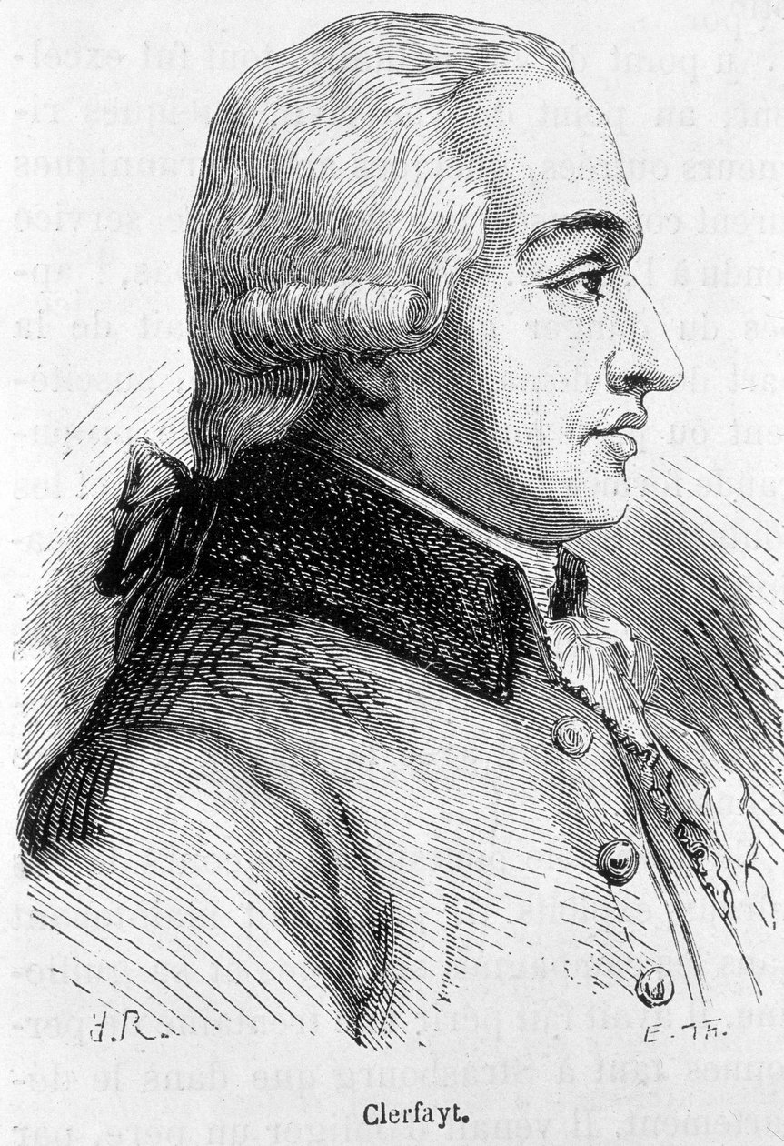 Francois de Croix Comte de Clerfayt (veya Clairfayt), Avusturyalı mareşal (1733-1798) portresi - Henri Martin tarafından "" L