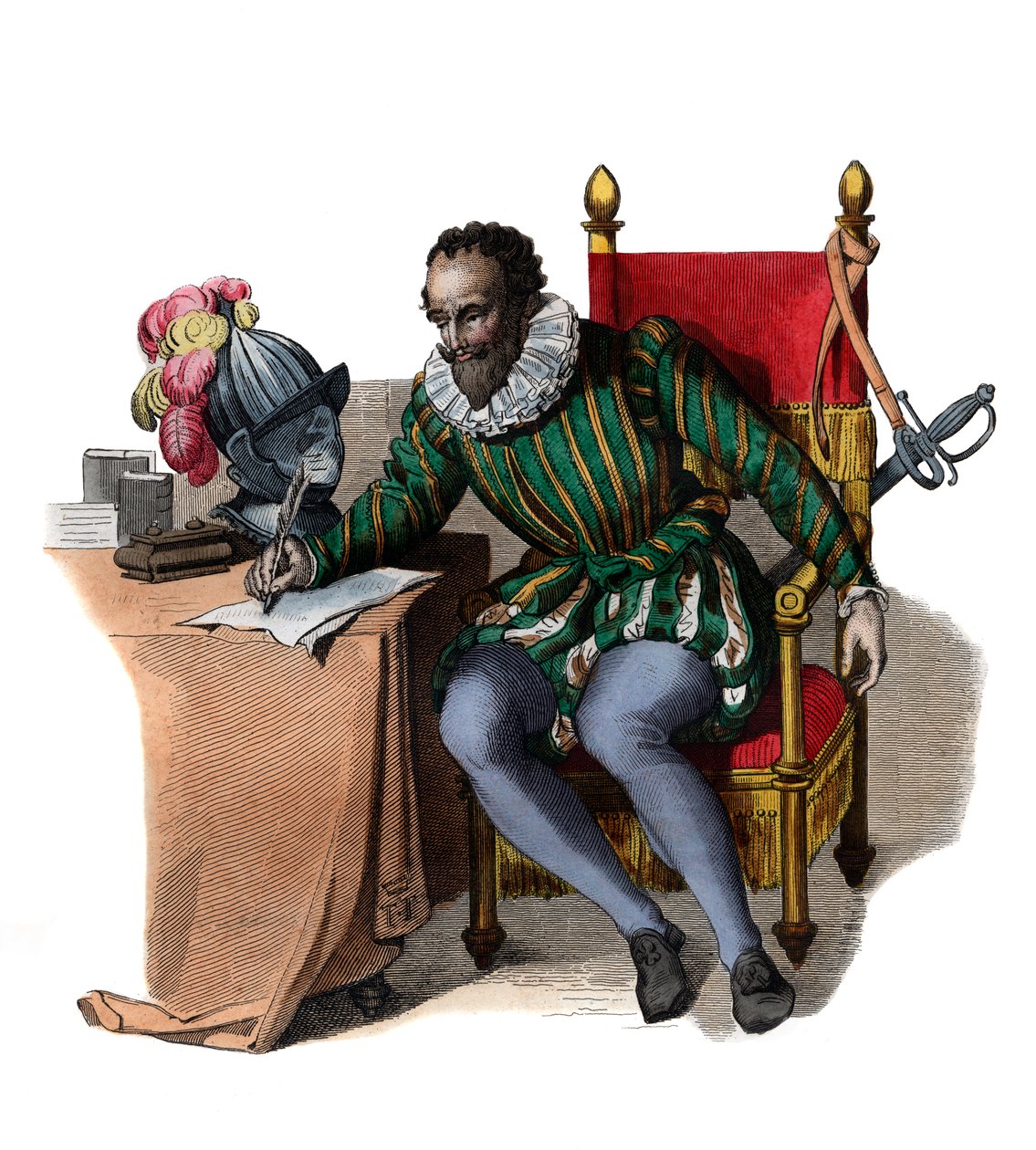 Francois de Malherbe (1555-1628), Fransız şair, eleştirmen ve çevirmen portresi. by French School