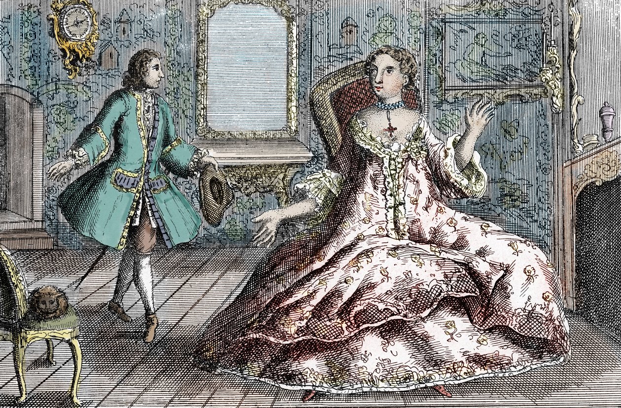 Fransız suçlu Marie Catherine Taperet Lescombat ve sevgilisi Henri Mongeot'nun portresi (gravür) by French School
