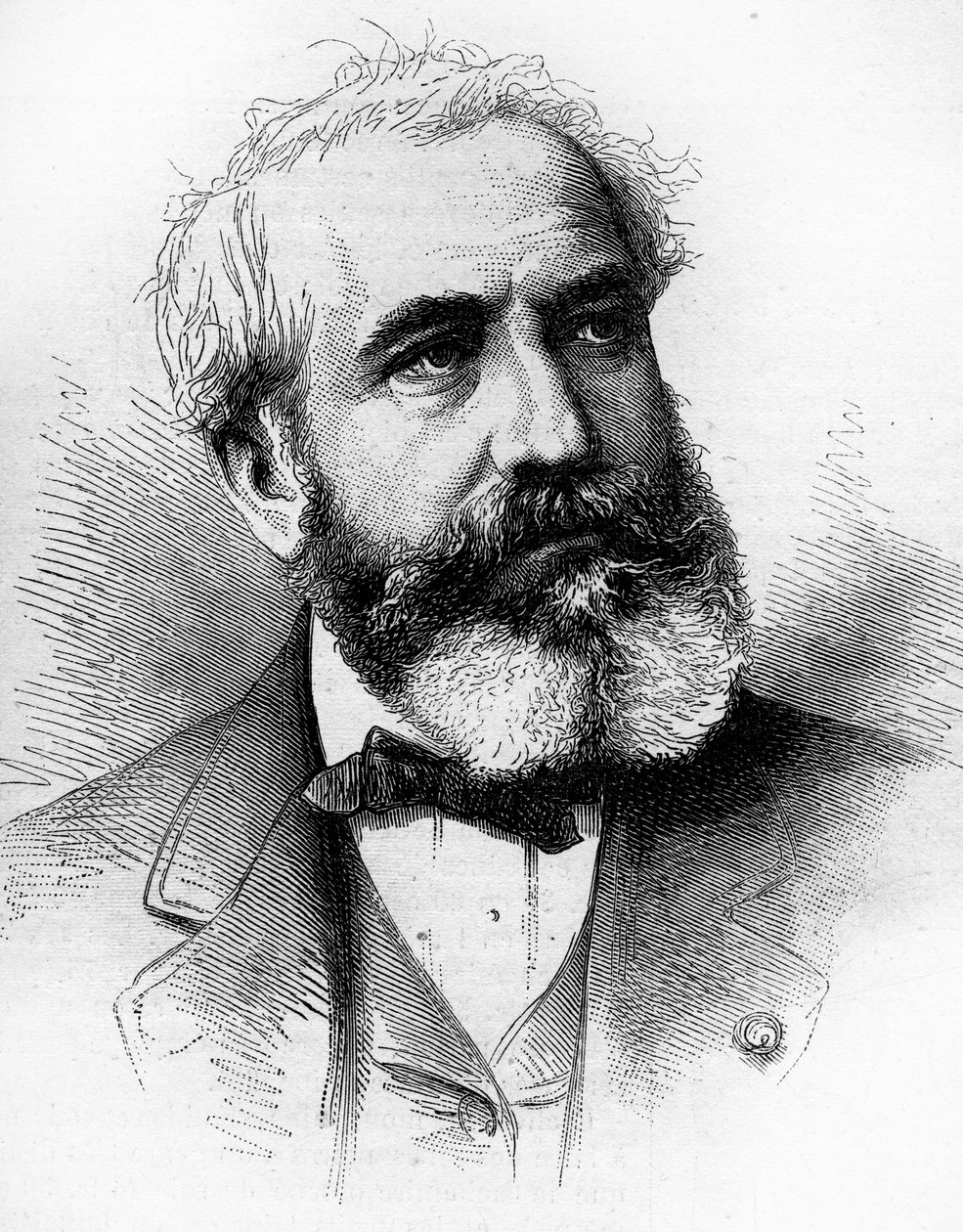 Gabriel Jean Antoine Davioud (1824-1881), Fransız mimar portresi. Gravür, 16 Nisan 1881 tarihli “” Le Monde Illustré” n°1255. by French School