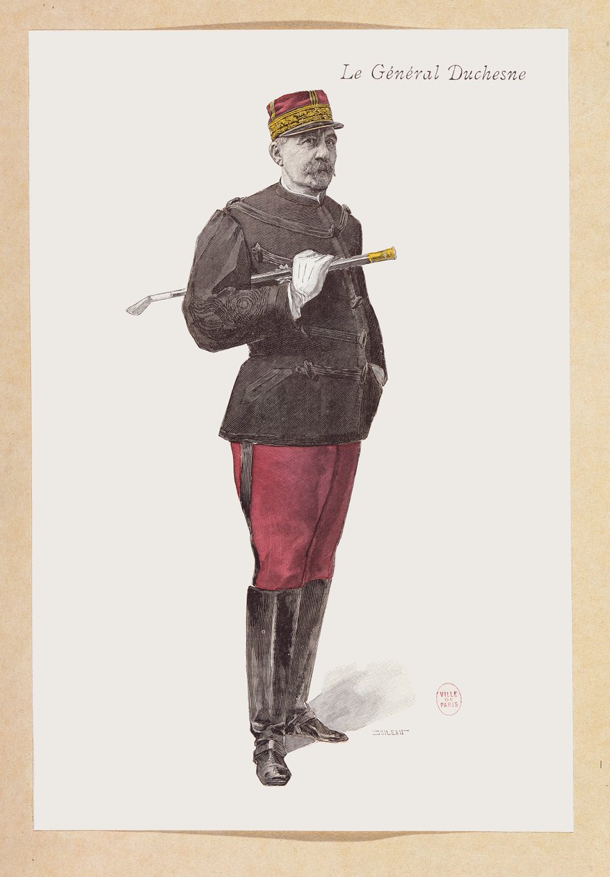 General Jacques Duchesne (1837-1918) portresi (gravür) by French School