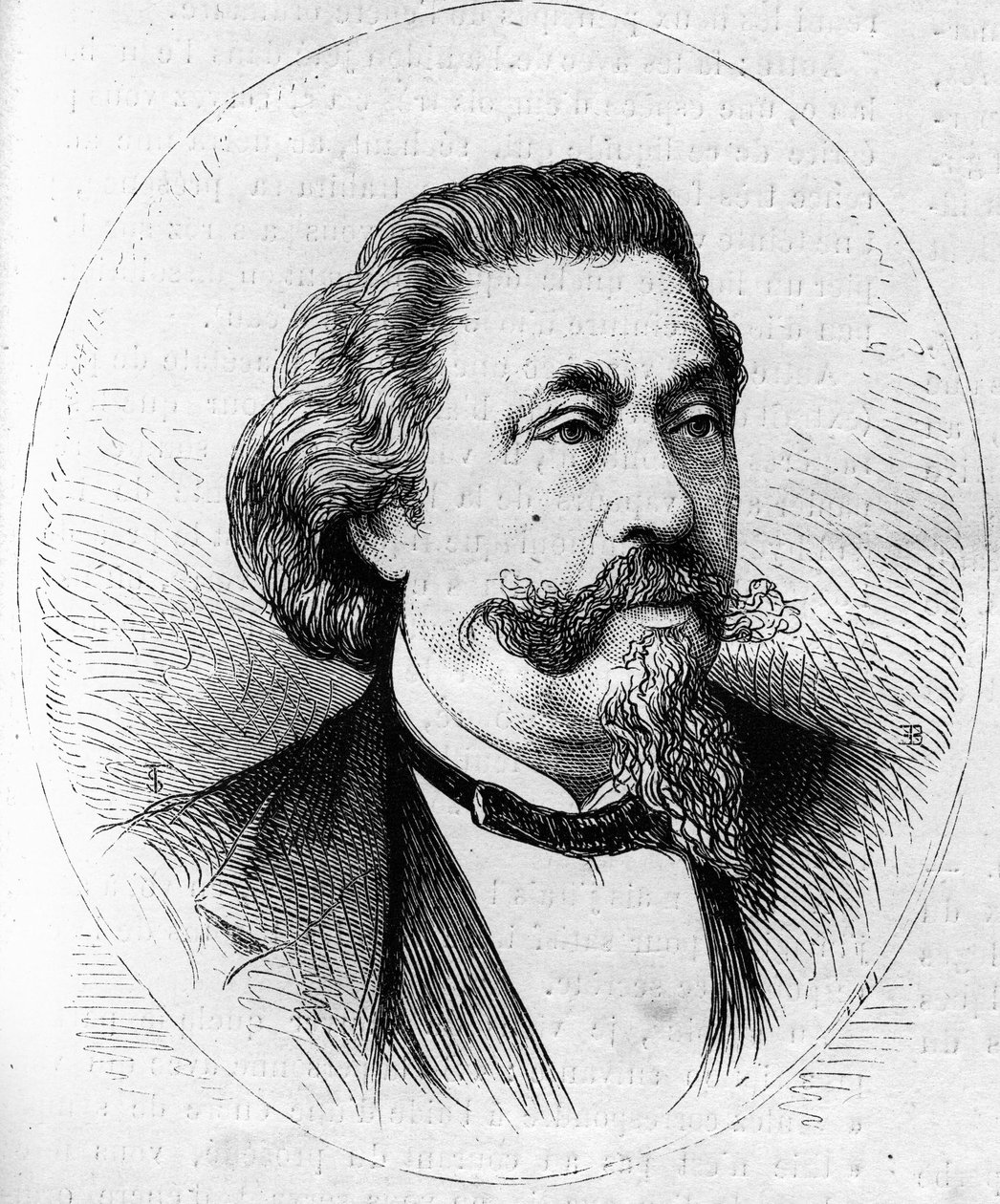 Georges Hainl (1807-1873), Fransız orkestra şefi ve çellist portresi. 13 Haziran 1873 tarihli “” Le Monde Illustré”” n°844