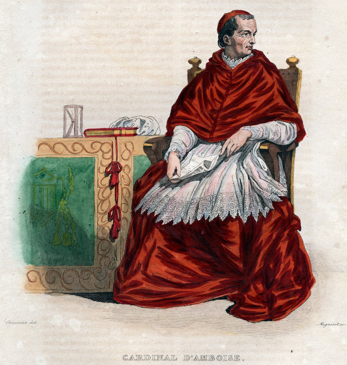 Georges dAmboise (1460-1510), Fransız kardinal ve devlet bakanı portresi. by French School