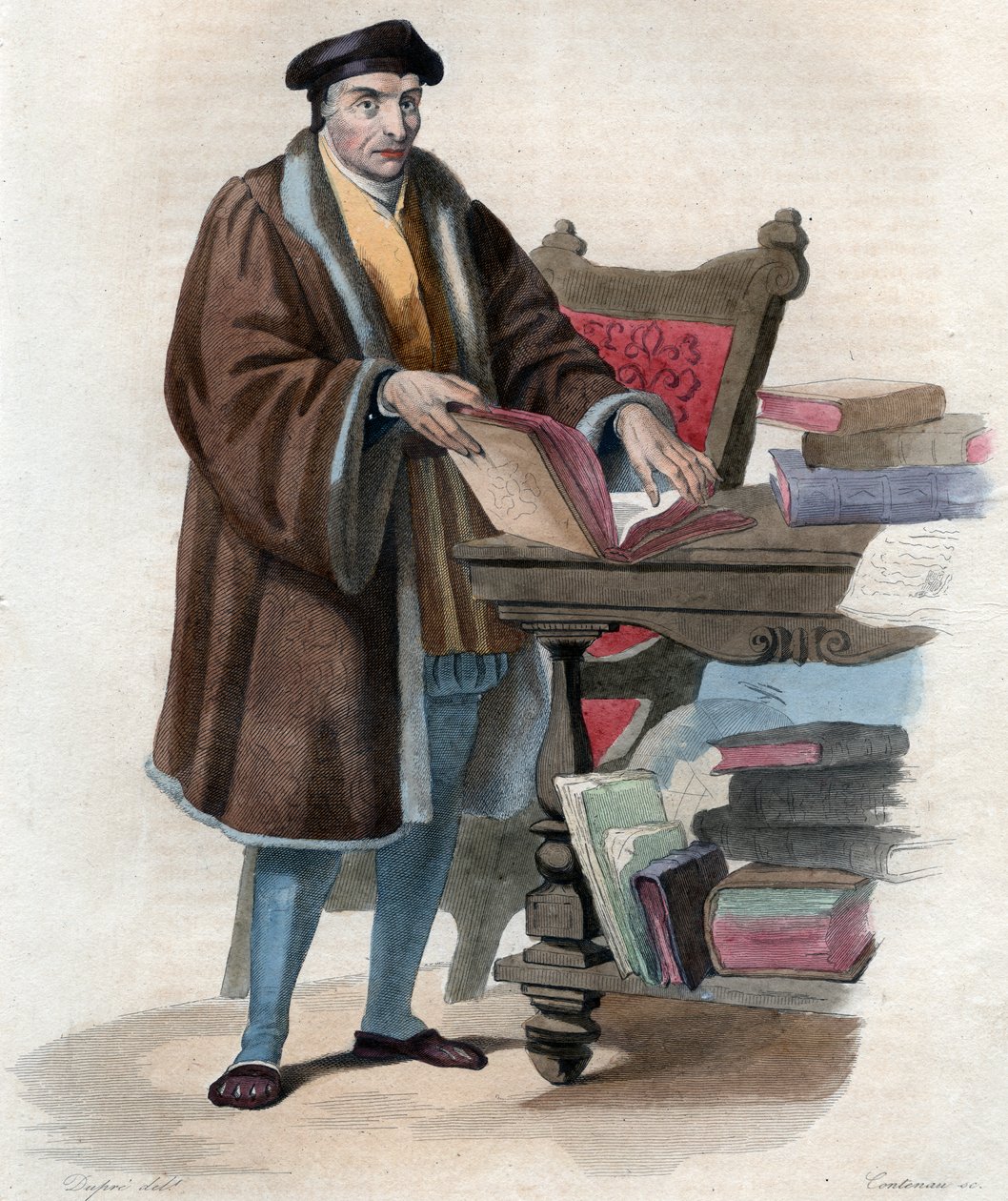 Guillaume Bude (Budee) (Budaeus) (1467-1540), Fransız bilgin portresi. by French School