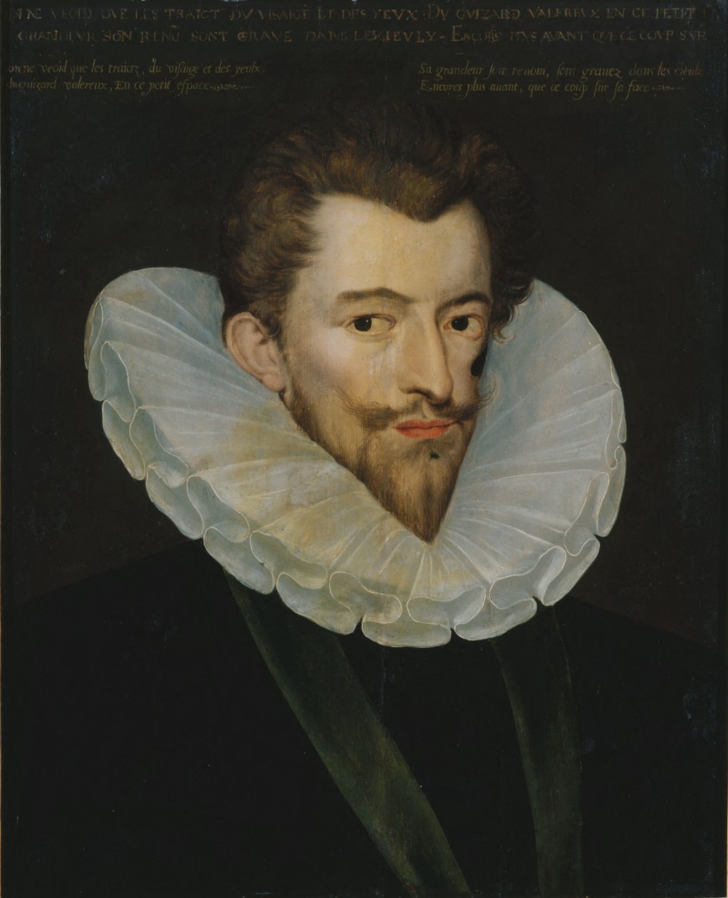 Portrait of Henri I (1549-88) de Lorraine, Duc de Guise, known as Le Balafre (tempera on panel) by French School