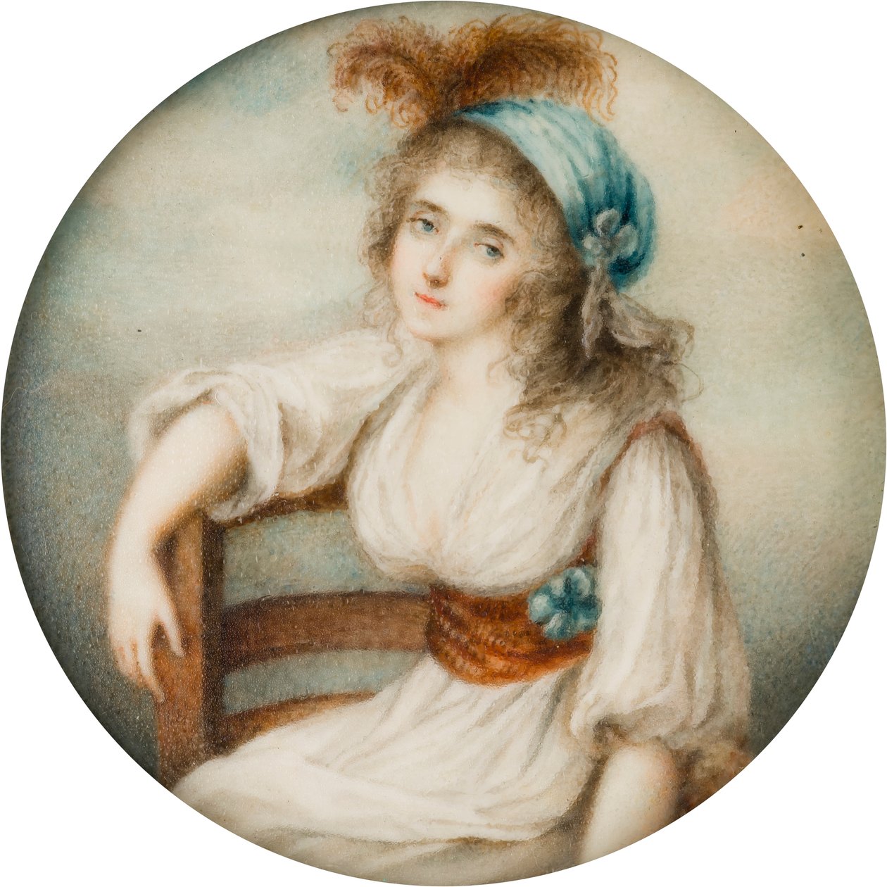 Hon portresi. Lucy Byng, 1. Bradford Kontesi (1766-1844), c.1786-1844 (tuval üzerine yağlı boya) by French School