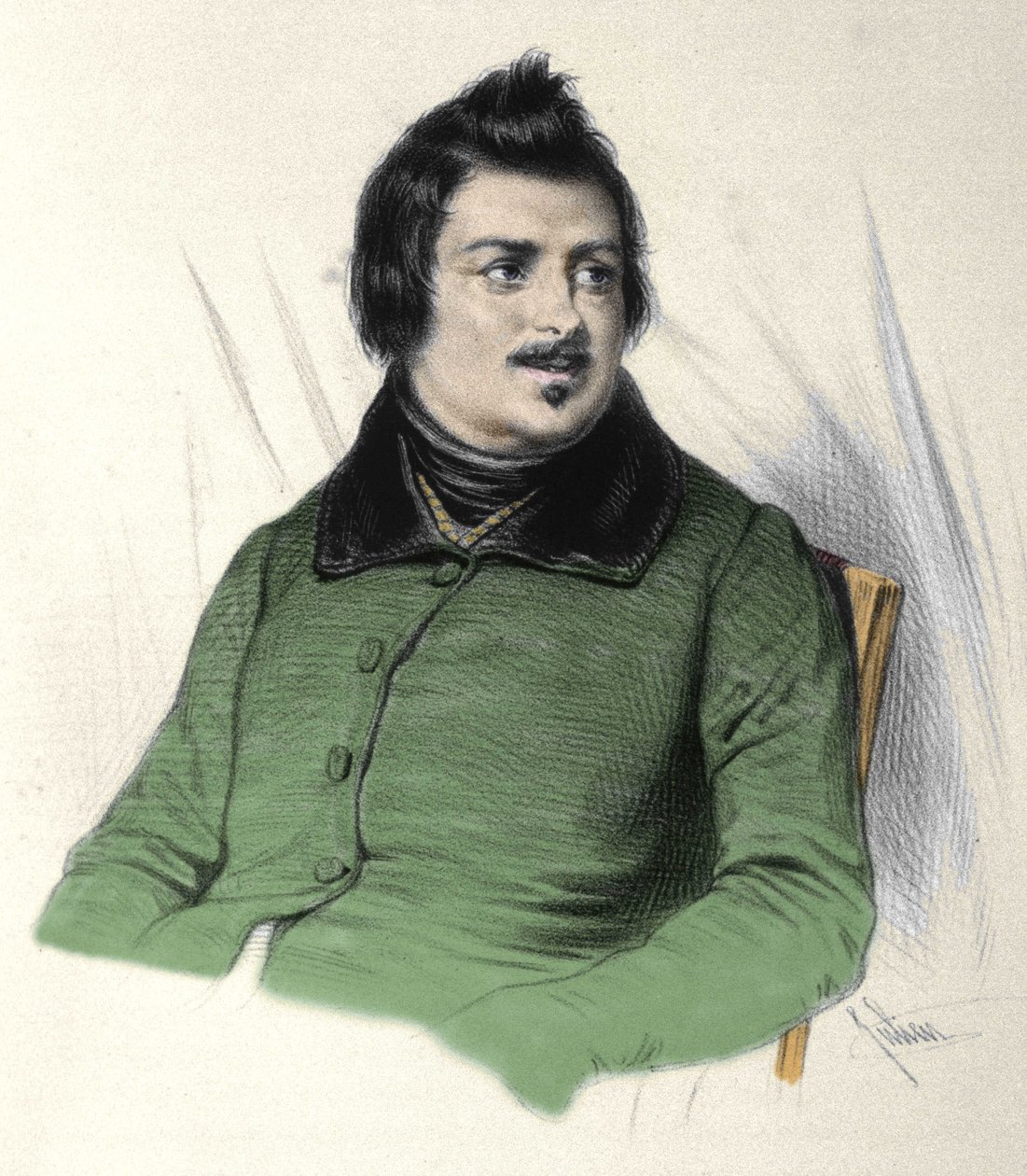 Honore de Balzac (1799-1850), Fransız yazar. by French School