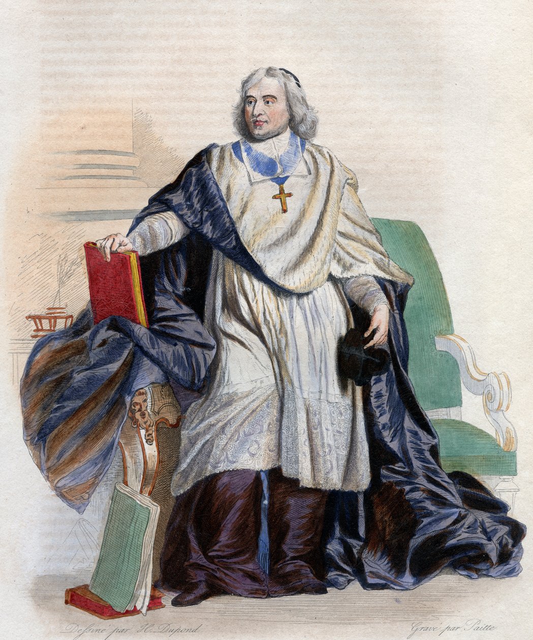 Jacques Benigne Bossuet (1627-1704), Fransız piskopos ve ilahiyatçı portresi. by French School