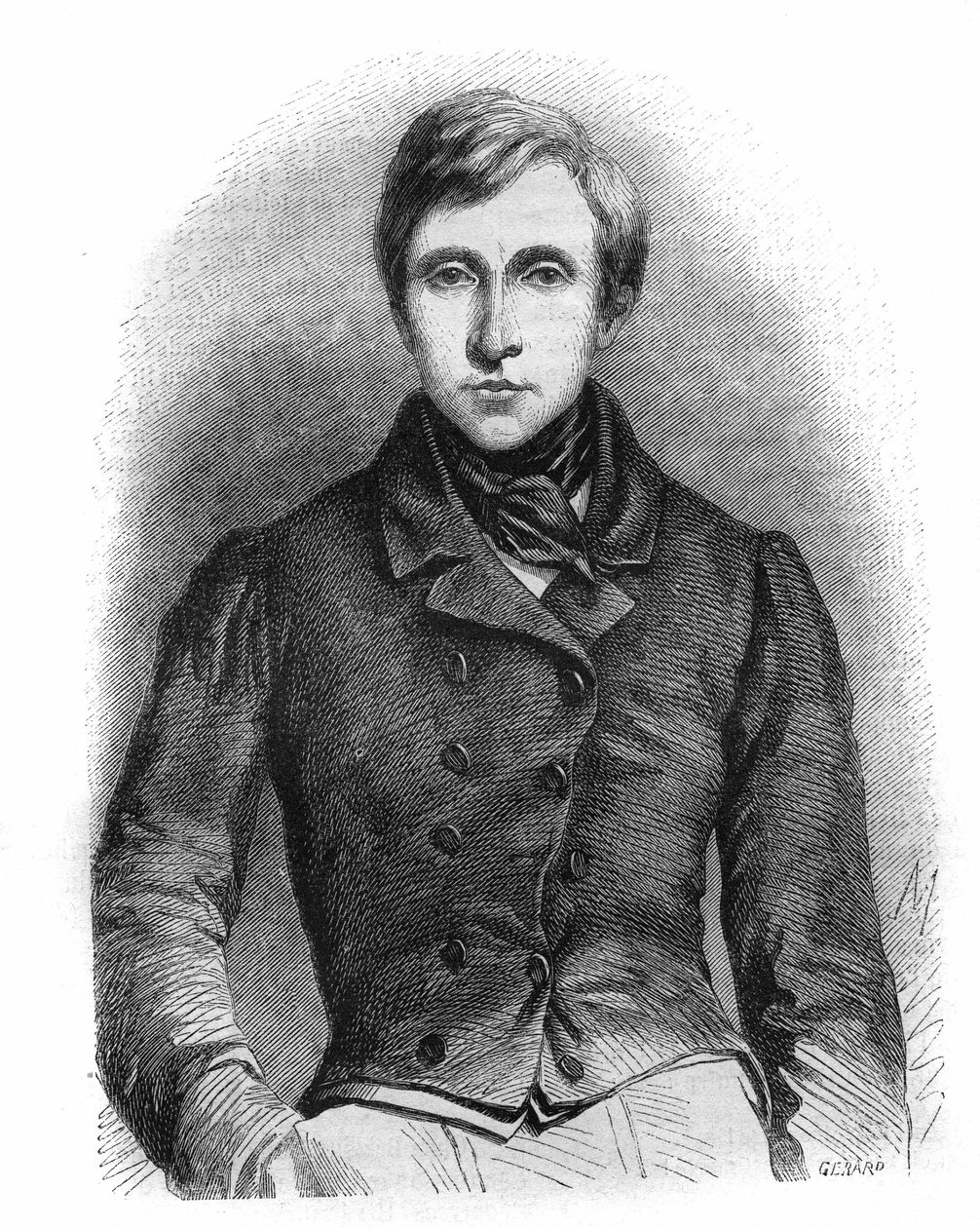 Jean Auguste Pelage Brizeux (1803-1858), Fransız şair portresi. by French School