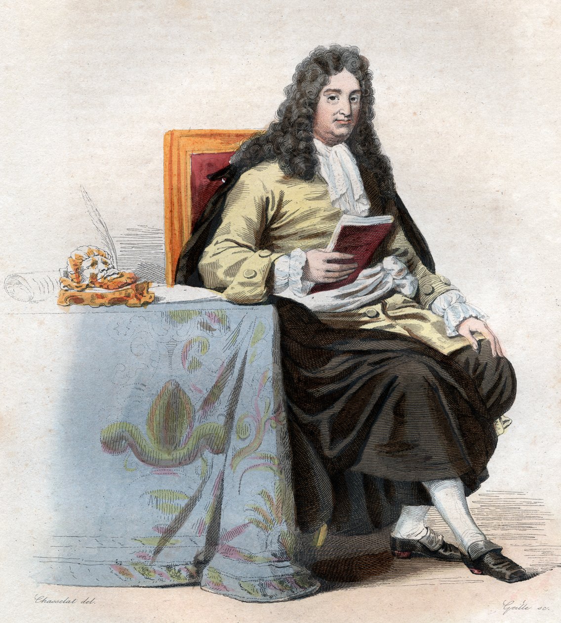 Jean Racine (1639-1699), Fransız oyun yazarı portresi. by French School
