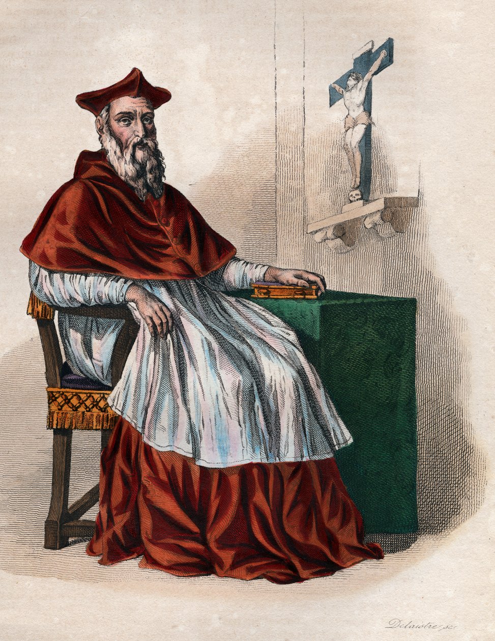 Jean du Bellay (1492-1560), Fransız kardinal ve diplomat portresi. by French School