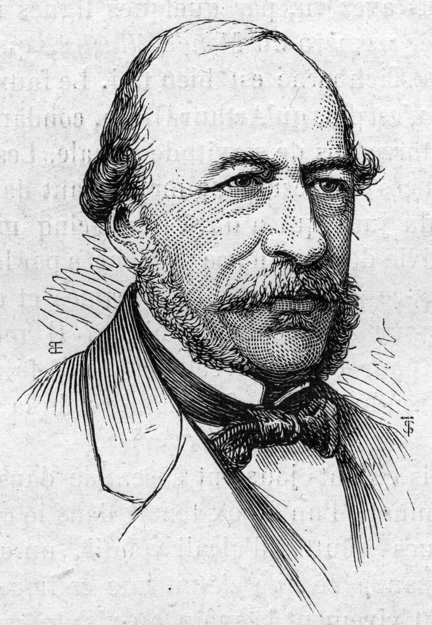 Joseph Autran (1813-1877), Fransız şair ve akademisyen portresi. 14 Mart 1874 tarihli “Le Monde Illustré” n°883