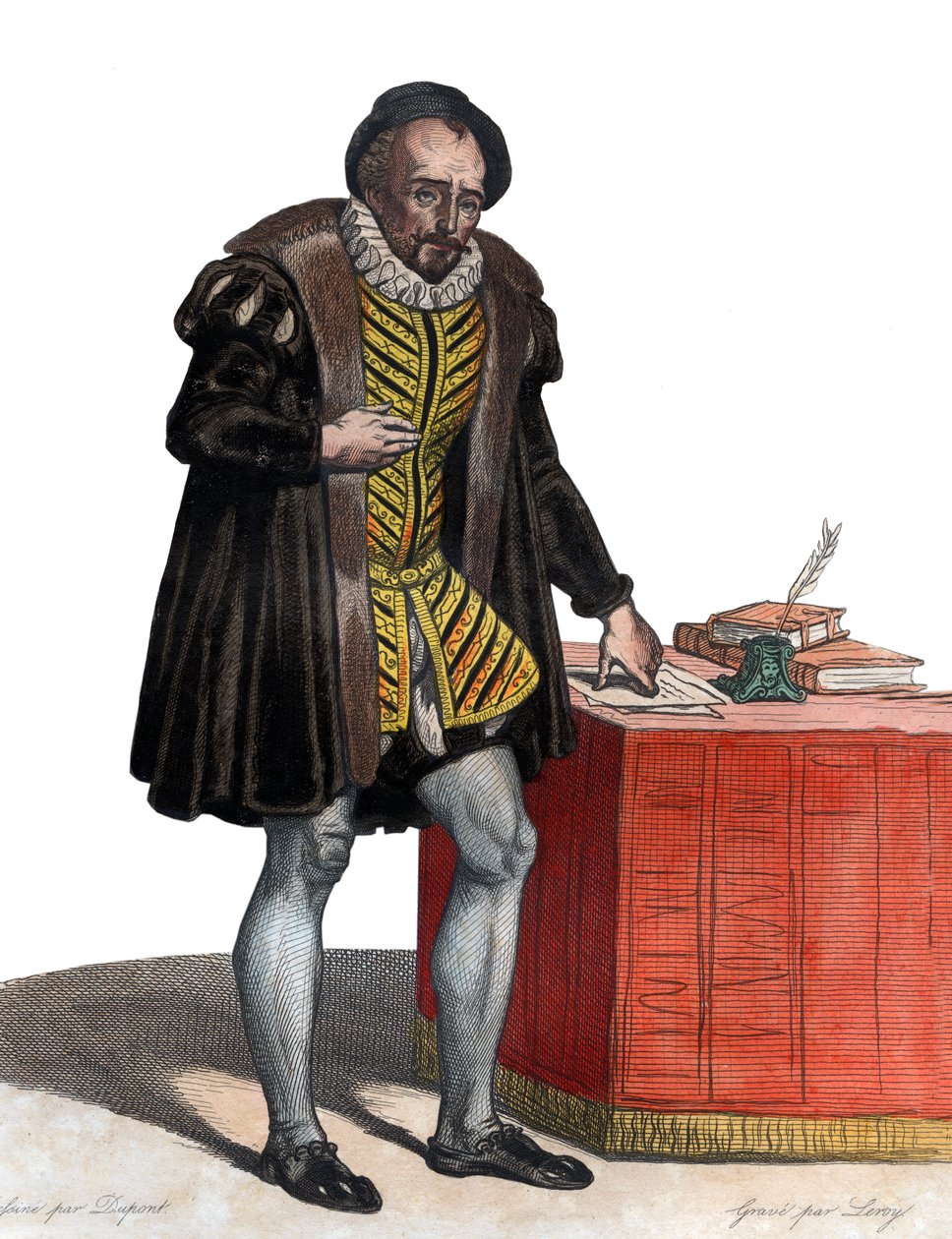 Lord Michel Eyquem de Montaigne (1533-1592), Fransız yazar. by French School