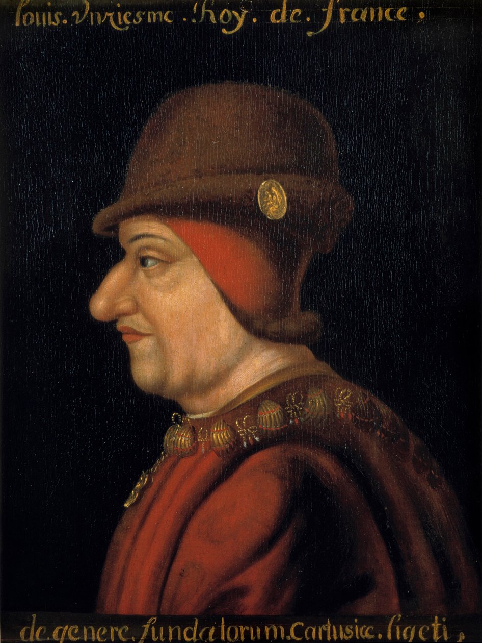 Fransa Kralı Louis XI (1423-1483) portresi. 17. yüzyılın Fransız okulu. Plessis les Tours (Plessis les Tours) (Plessis-les-Tours) by French School