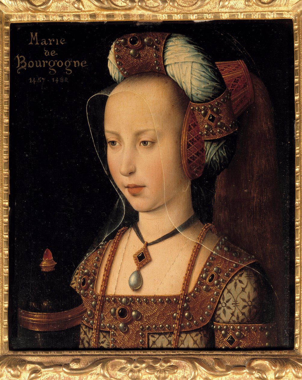 Burgundy Mary (1457-1482), Burgundy Düşesi ve Kontesi portresi by French School