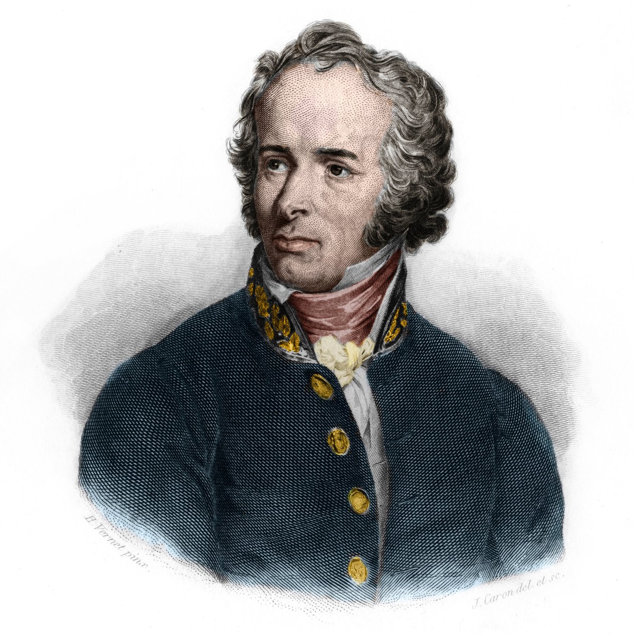 Maximilien Sebastien Foy (1775-1825), Fransız askeri lider ve devlet adamı portresi. Louis de Cormenin Timon tarafından “LIBRE DES SPEAKERS”ta. 1842. Özel koleksiyon. by French School