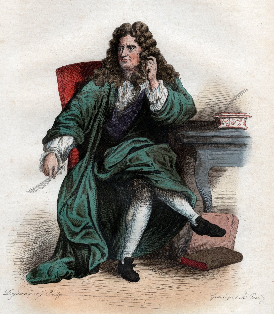 Nicolas Boileau Despreaux (1636-1711), Fransız şair ve eleştirmen portresi. by French School