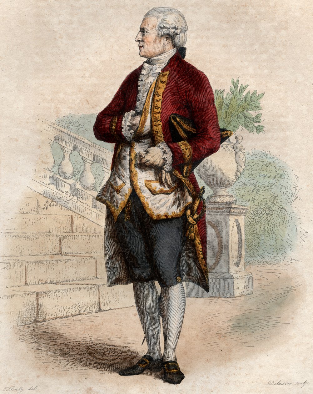 Pierre Augustin Caron de Beaumarchais (1732-1799), Fransız saatçi, mucit, müzisyen, diplomat ve yazar portresi. by French School