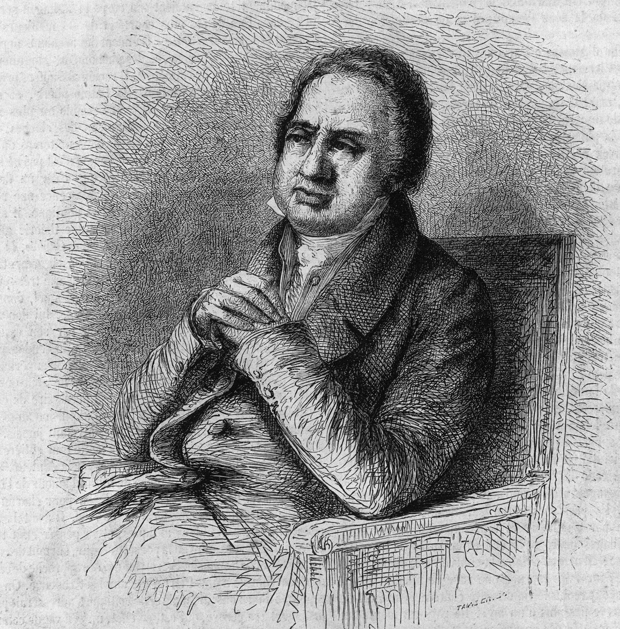 Pierre Simon Ballanche (1776 -1847), Fransız yazar ve filozofun portresi. Bocour